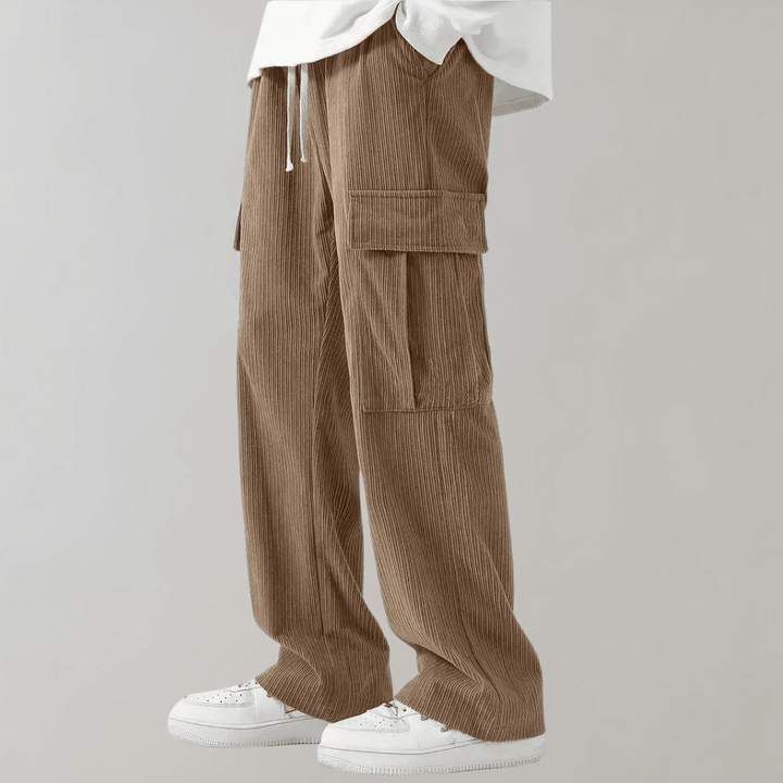 Alfie - Pantalones cargo de pana para hombre con cintura ajustable