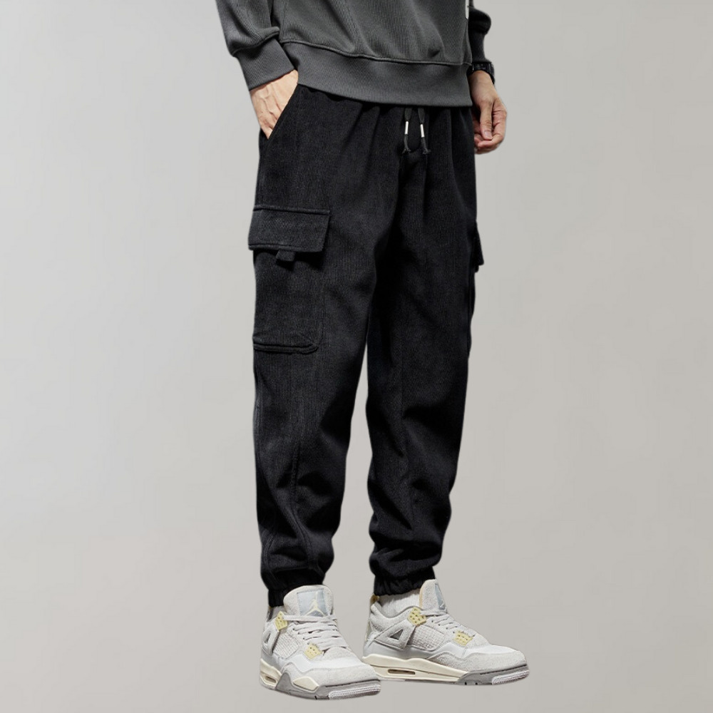 Ben - Pantalones cargo de pana para hombre de corte holgado