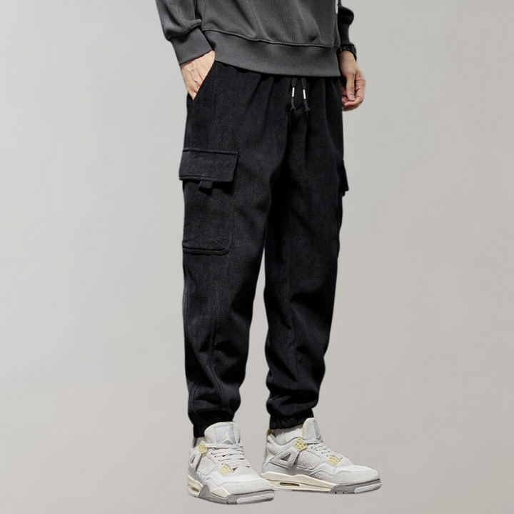 Ben - Pantalones cargo de pana para hombre de corte holgado