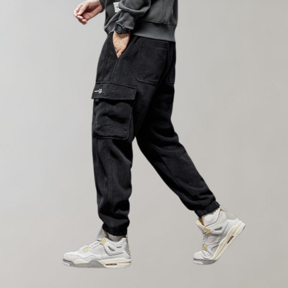 Ben - Pantalones cargo de pana para hombre de corte holgado