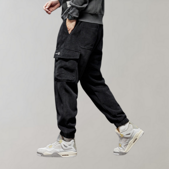 Ben - Pantalones cargo de pana para hombre de corte holgado
