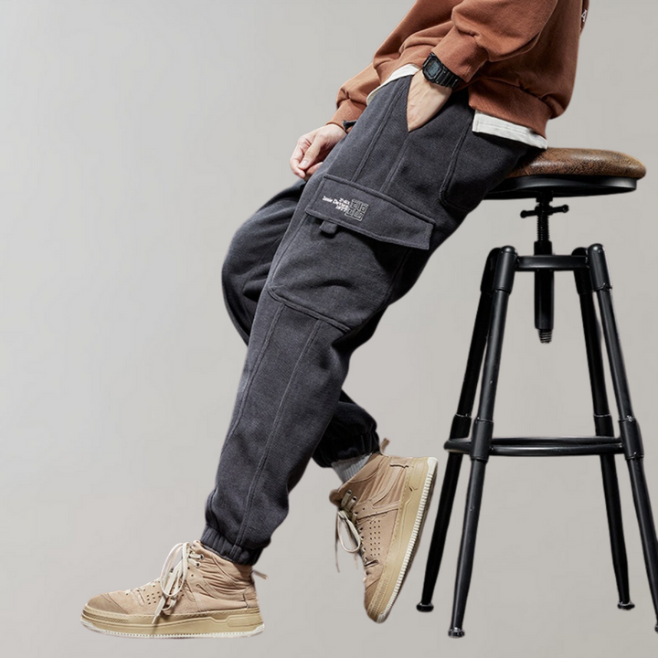 Ben - Pantalones cargo de pana para hombre de corte holgado