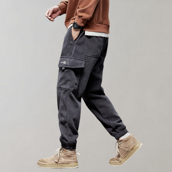 Ben - Pantalones cargo de pana para hombre de corte holgado