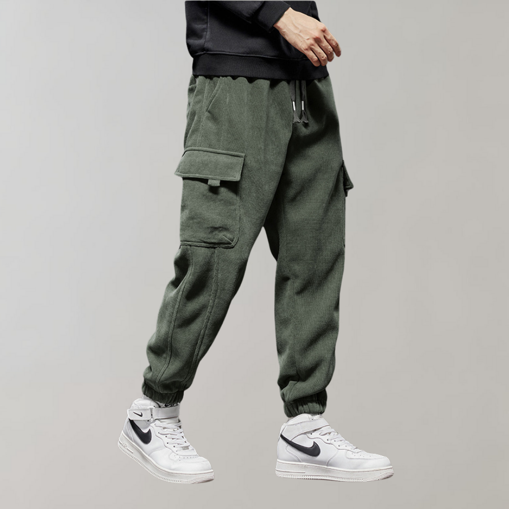 Ben - Pantalones cargo de pana para hombre de corte holgado