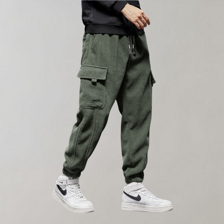 Ben - Pantalones cargo de pana para hombre de corte holgado