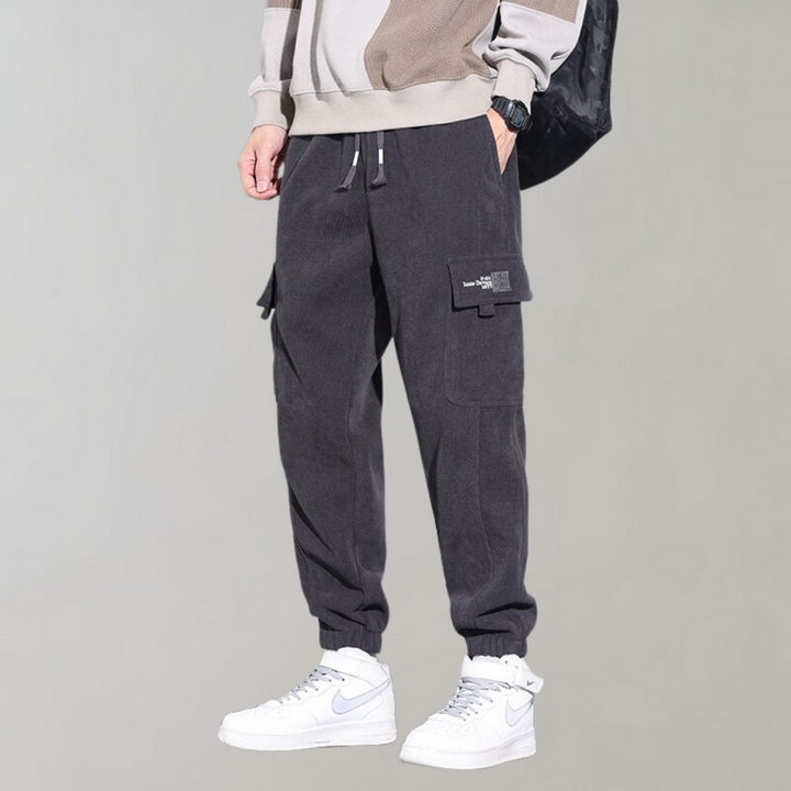 Ben - Pantalones cargo de pana para hombre de corte holgado