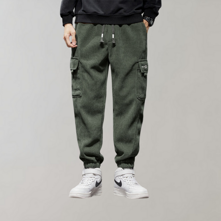 Ben - Pantalones cargo de pana para hombre de corte holgado