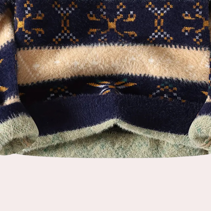 Men's Fair Isle Jumper with Crew Neck