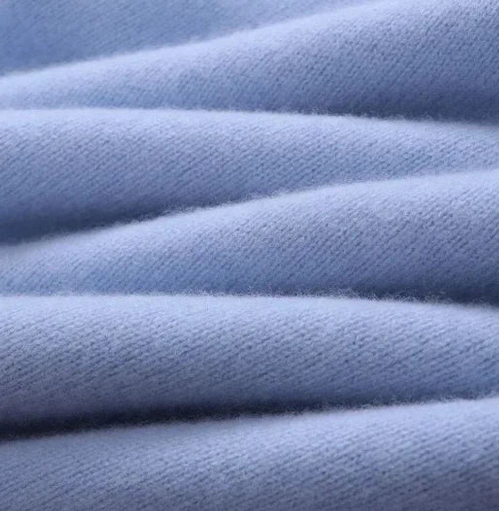 Duncan - Pull à col rond pour hommes en mélange de mohair bleu clair