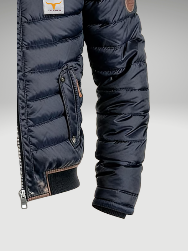 Finn - Chaqueta acolchada para hombre con cuello alto y cierre frontal