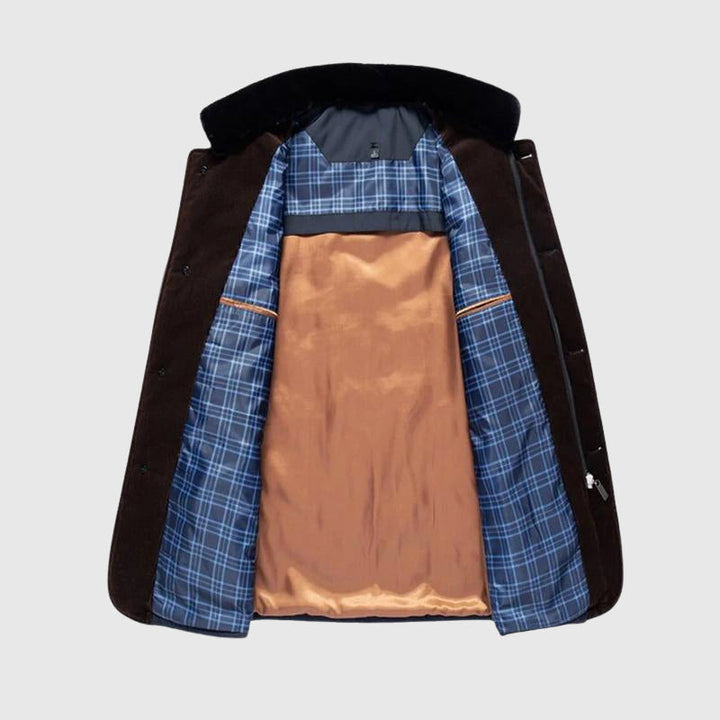 Dean: abrigo de invierno para hombre con cuello de pelo sintético