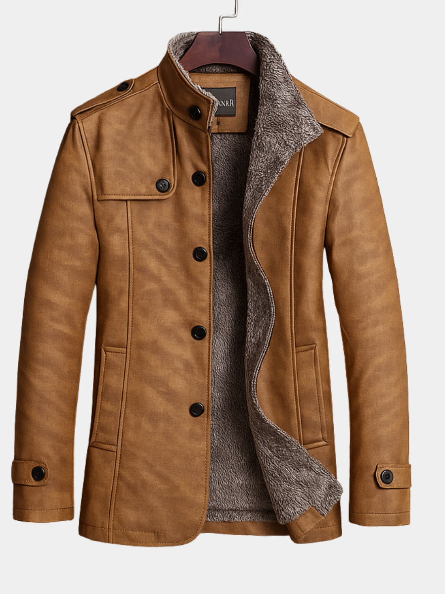 Freddie: chaqueta de invierno para hombre con cuello forrado de borreguito