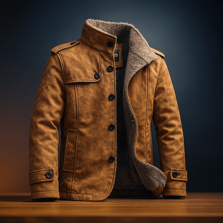 Freddie: chaqueta de invierno para hombre con cuello forrado de borreguito