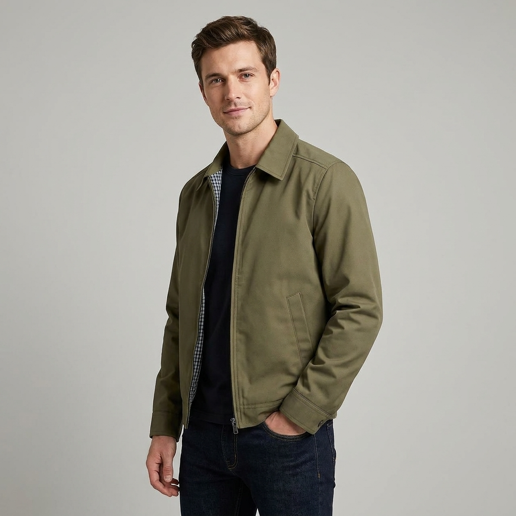 Rory - Veste d’hiver homme avec fermeture éclair frontale épurée