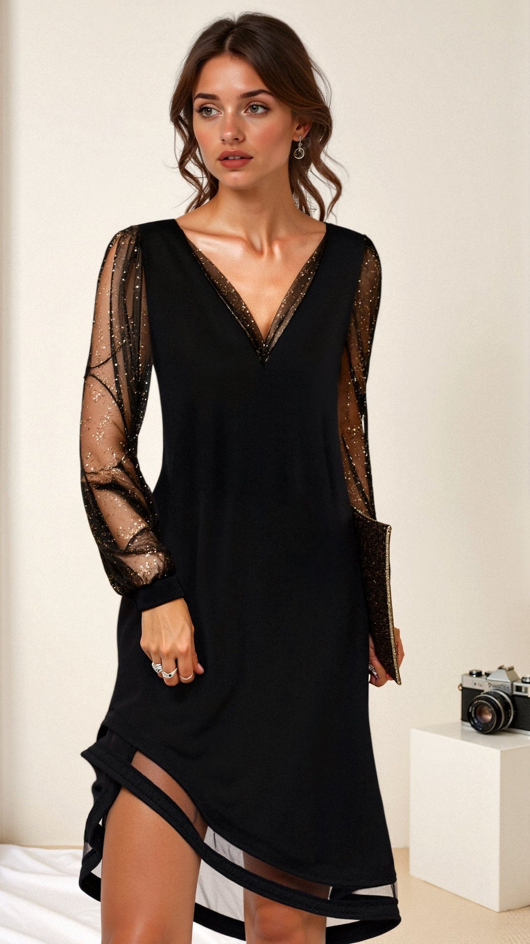 Robe de soirée élégante à encolure en V – style intemporel Matilda