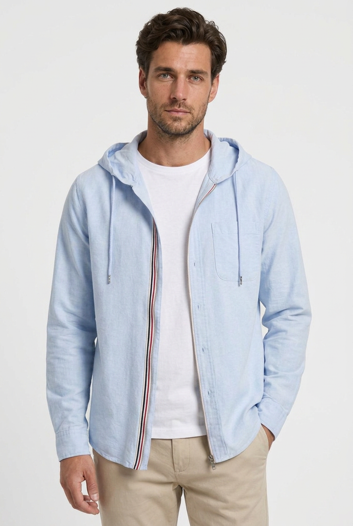 Men's Hooded Cotton Overshirt - photo 5