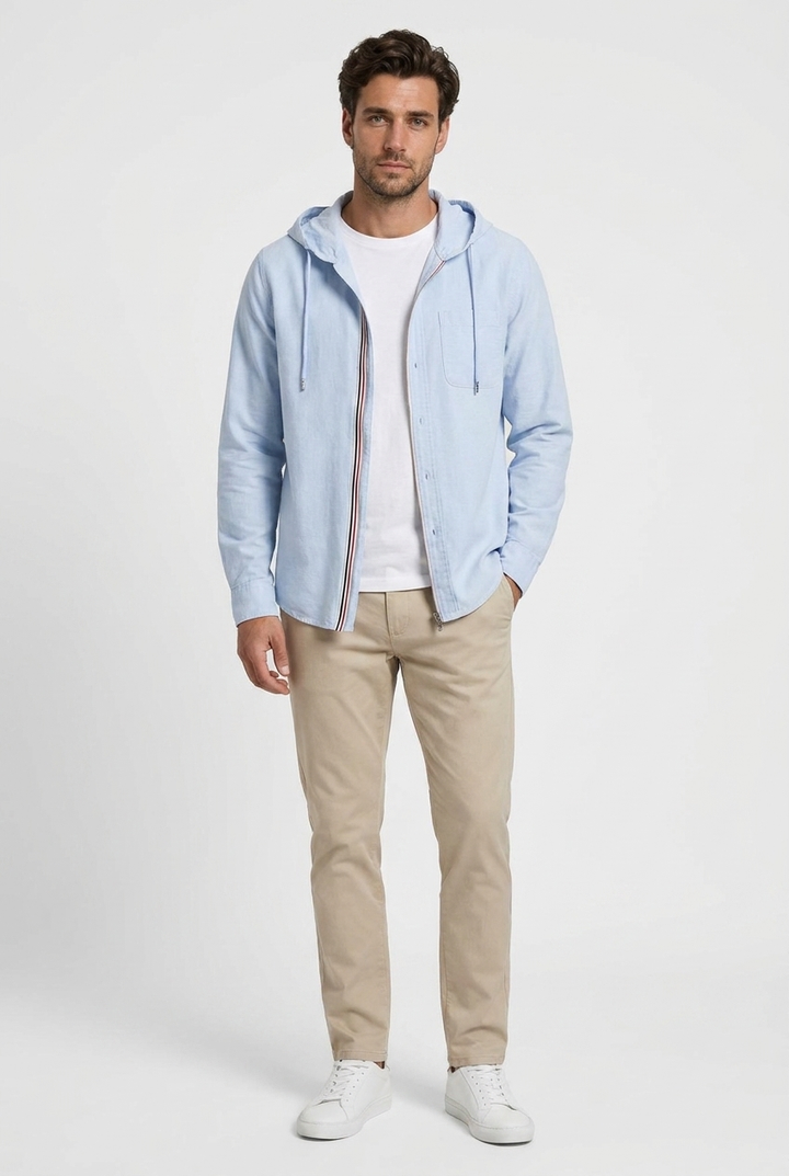 Men's Hooded Cotton Overshirt - photo 6