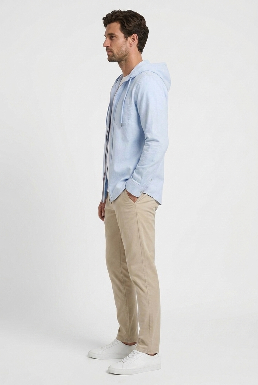 Men's Hooded Cotton Overshirt - photo 7