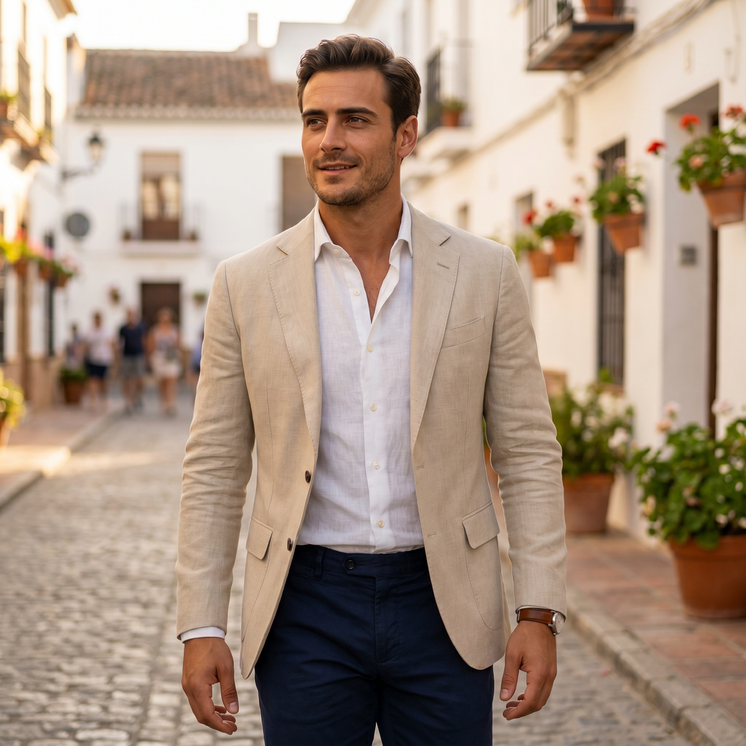 Americana masculina elegante e informal