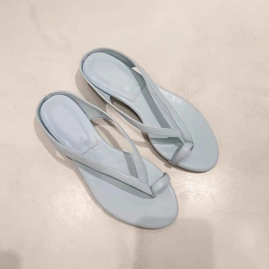 Zapatillas planas destalonadas para mujer con puntera de clip