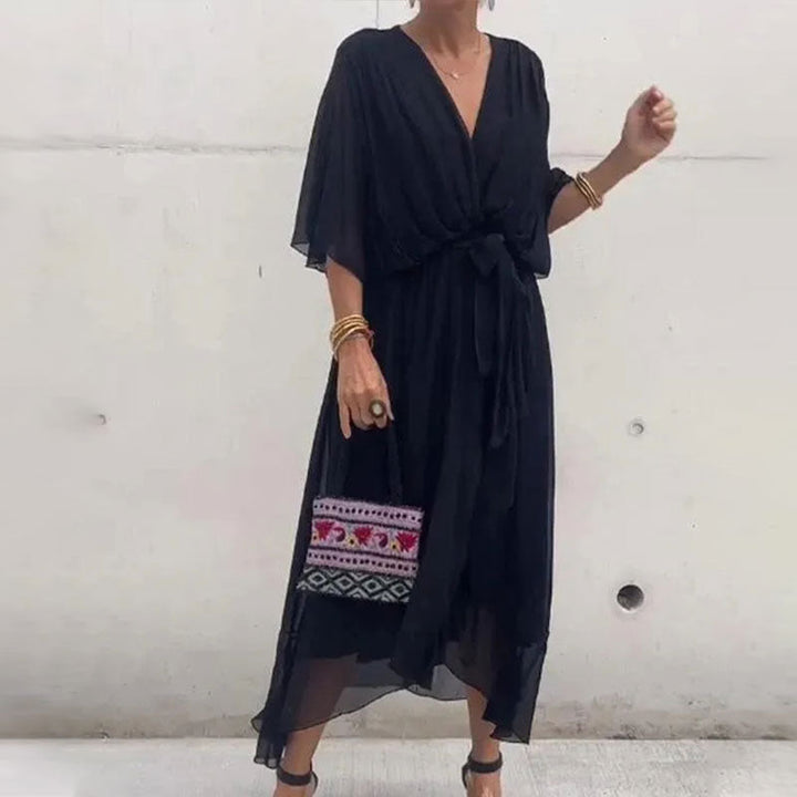 Daphne - Women's Plus-Size V-Neck Maxi Dress