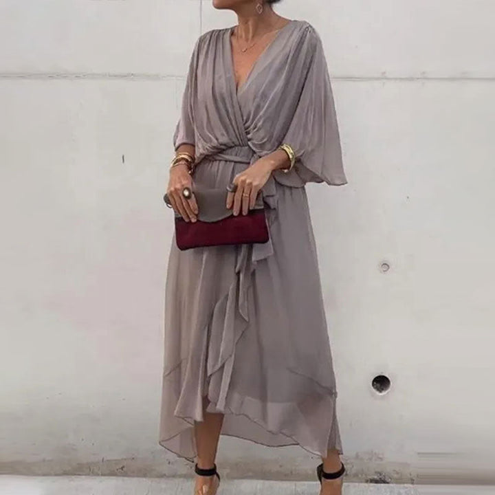 Daphne - Women's Plus-Size V-Neck Maxi Dress