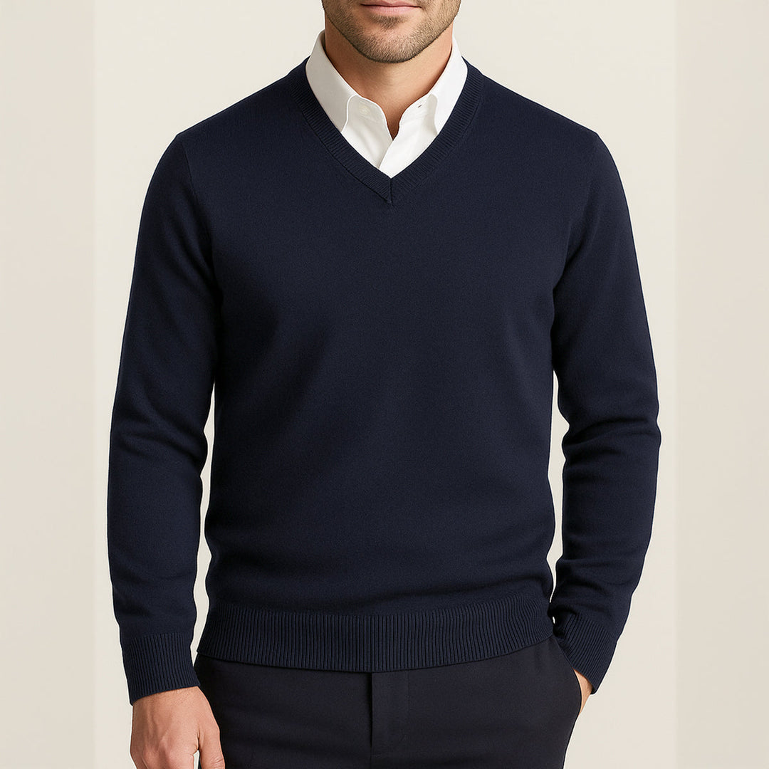 Men's Beige Cashmere Jumper with Relaxed Fit