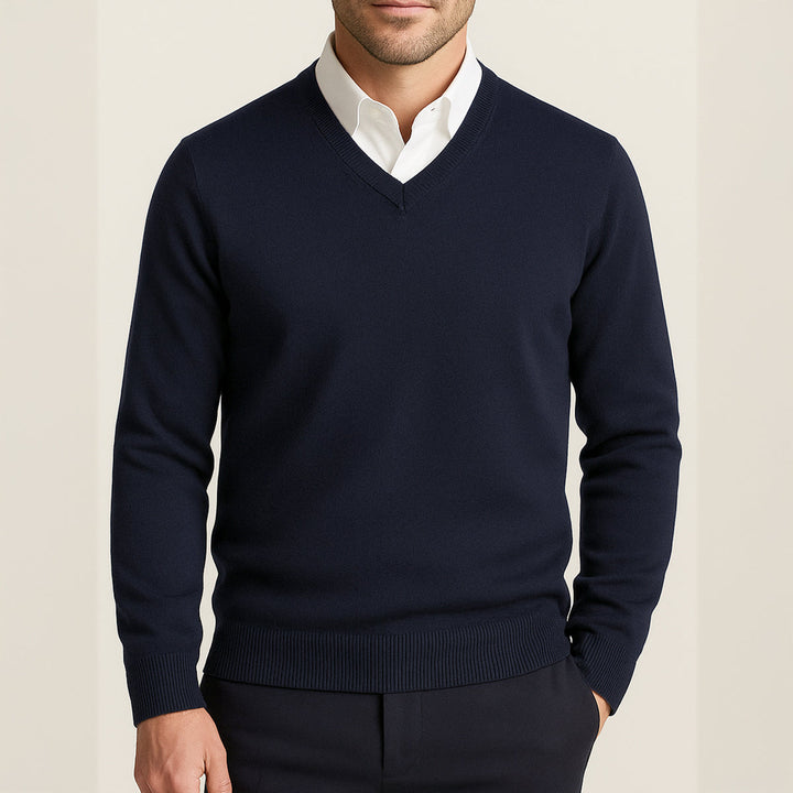 Men's Beige Cashmere Jumper with Relaxed Fit