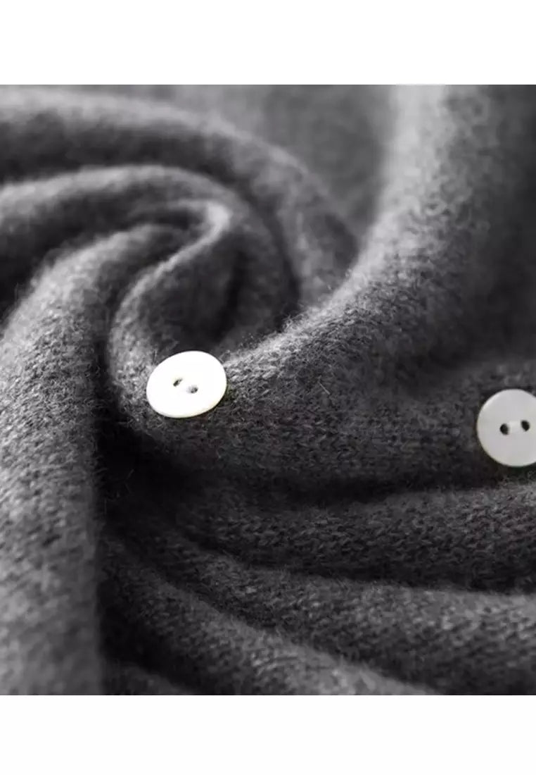 Cárdigan suave de cachemira con botones para otoño