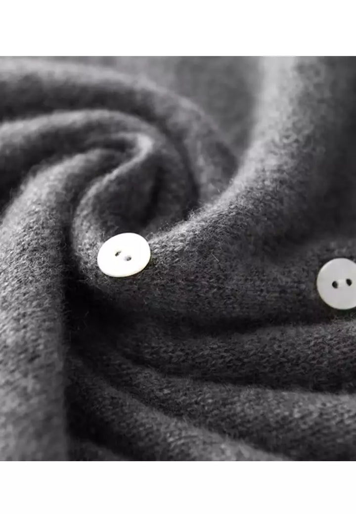 Cárdigan suave de cachemira con botones para otoño