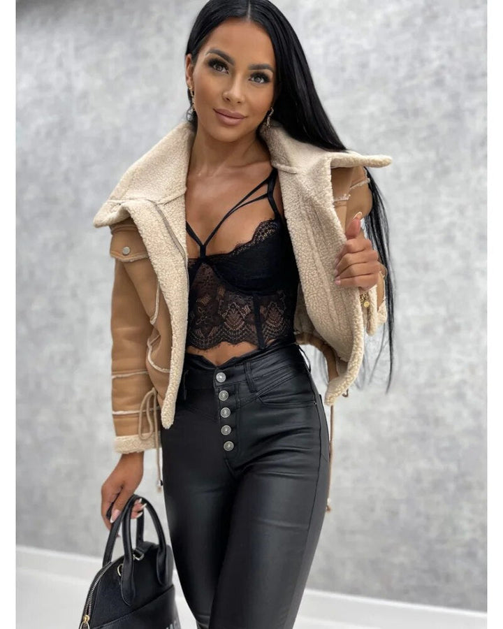 Women's Colour Block Zip-Front Biker Jacket - photo 5