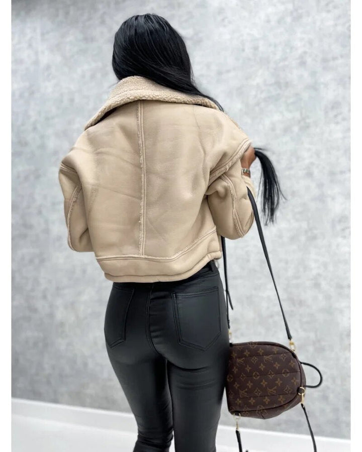 Women's Colour Block Zip-Front Biker Jacket - photo 6