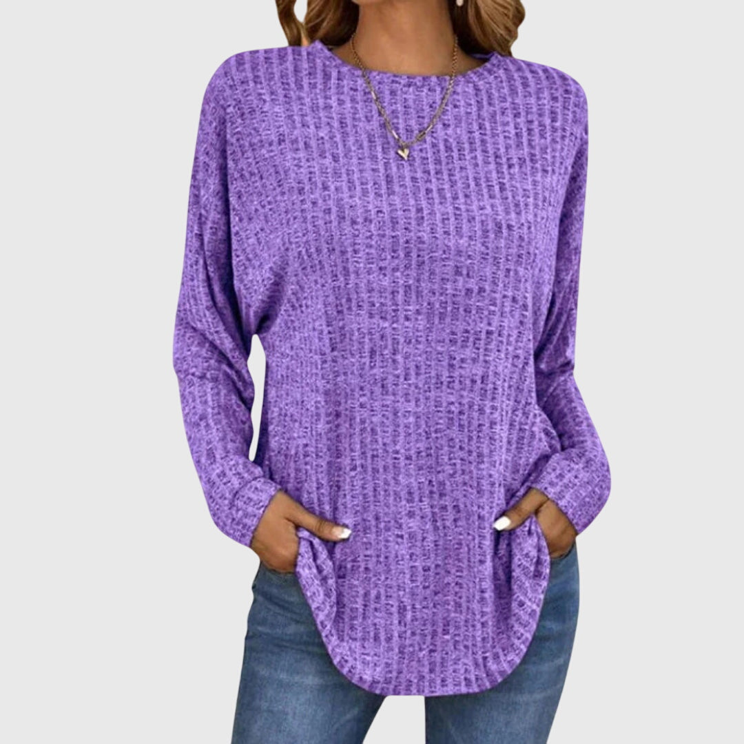 Women's Knitted Relaxed Jumper with Long Sleeves - photo 4