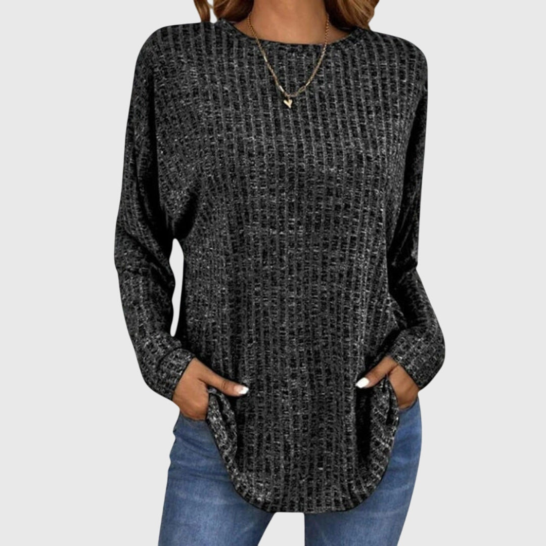 Women's Knitted Relaxed Jumper with Long Sleeves - photo 7