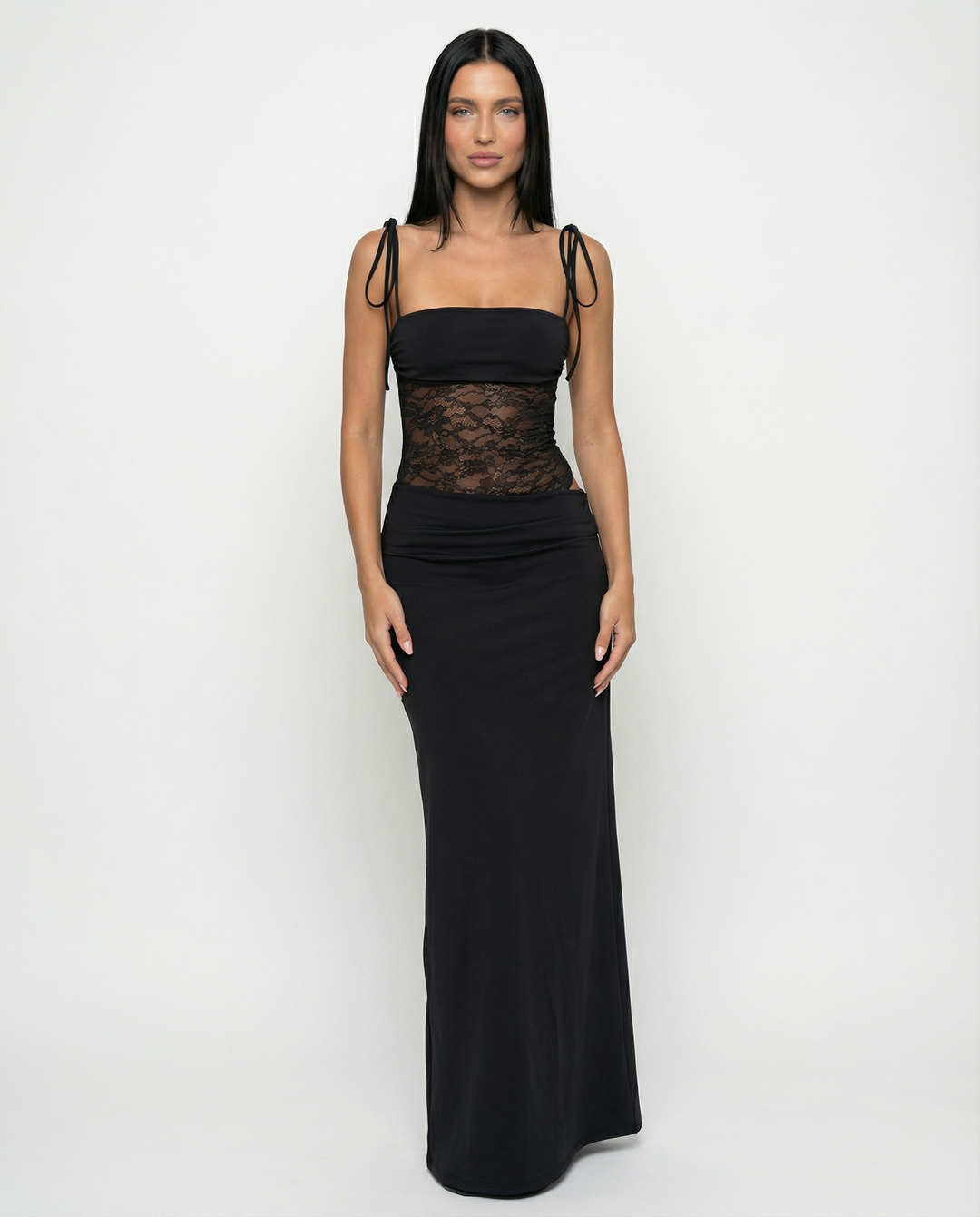Women's Lace Trim Maxi Dress - photo 9