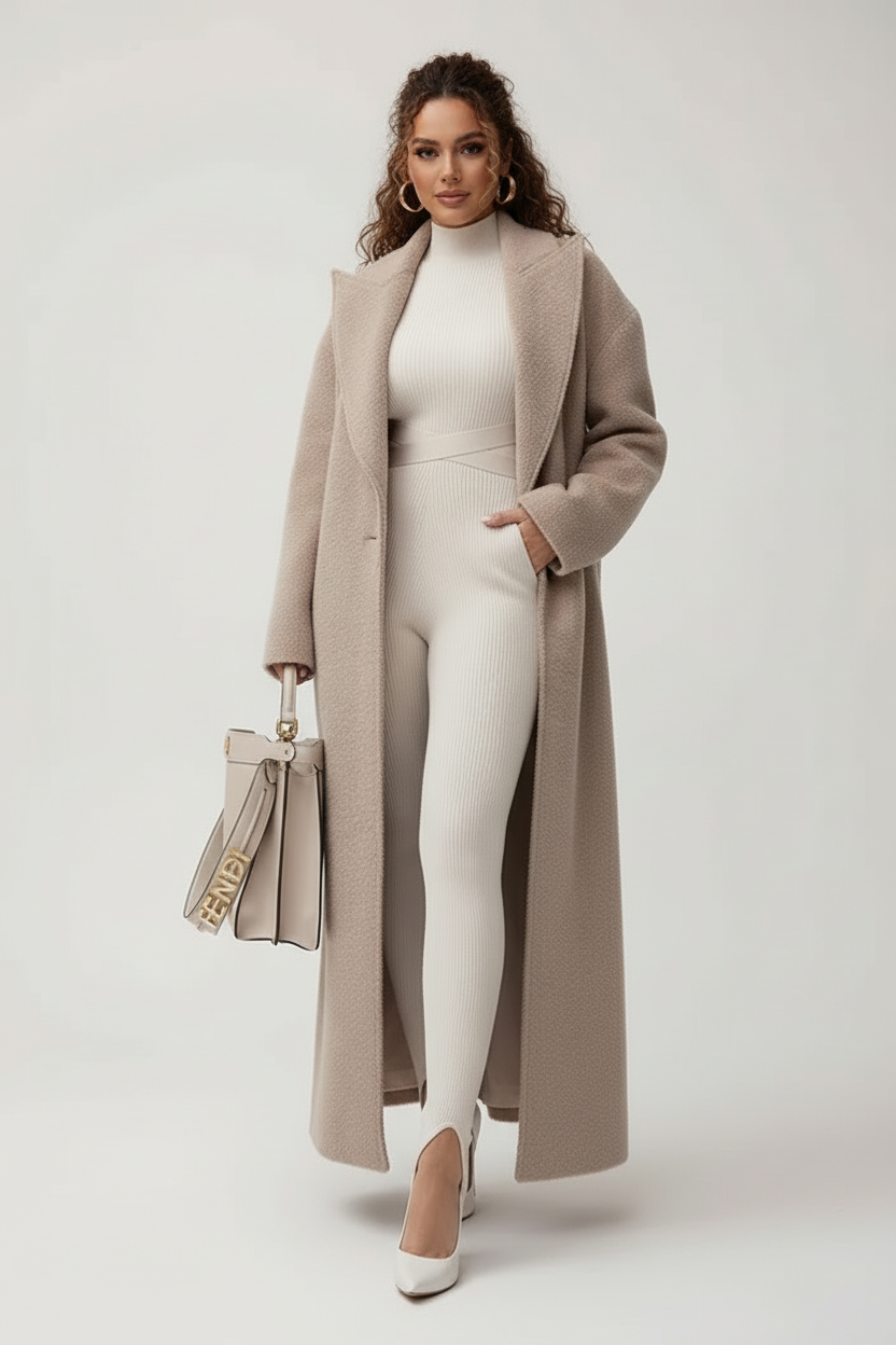 Women's Relaxed Button-Front Coat with Side Pockets and Collar - photo 1