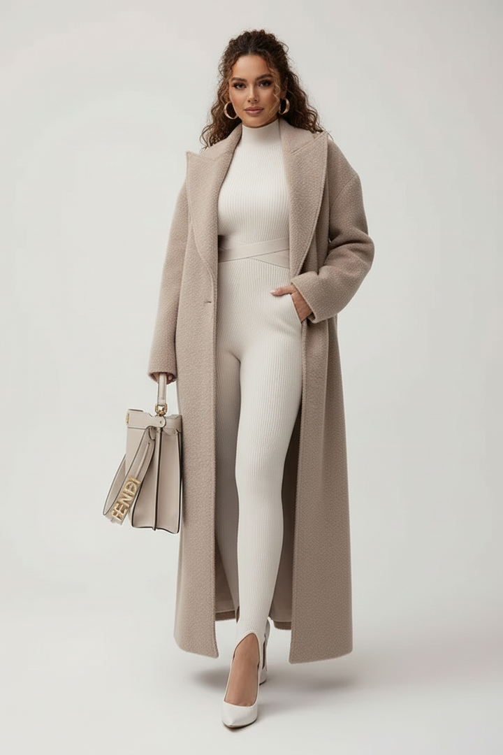 Women's Relaxed Button-Front Coat with Side Pockets and Collar - photo 1