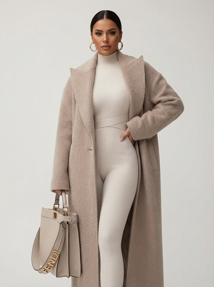 Women's Relaxed Button-Front Coat with Side Pockets and Collar - photo 3