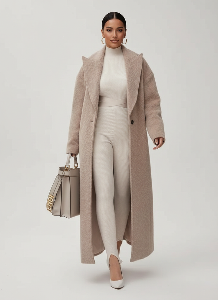 Women's Relaxed Button-Front Coat with Side Pockets and Collar - photo 4