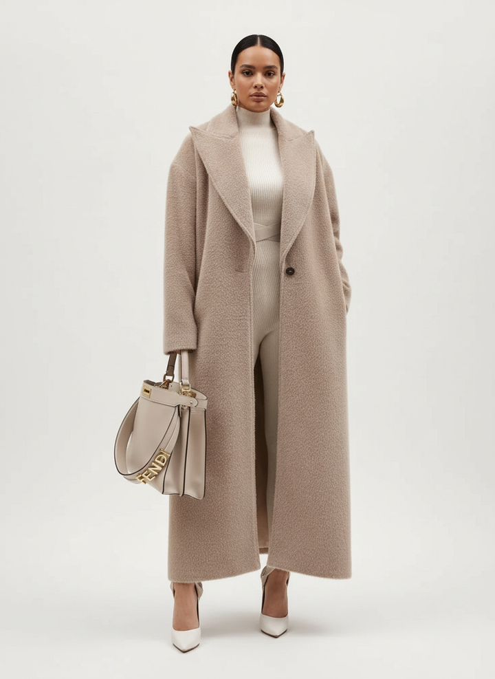 Women's Relaxed Button-Front Coat with Side Pockets and Collar - photo 5
