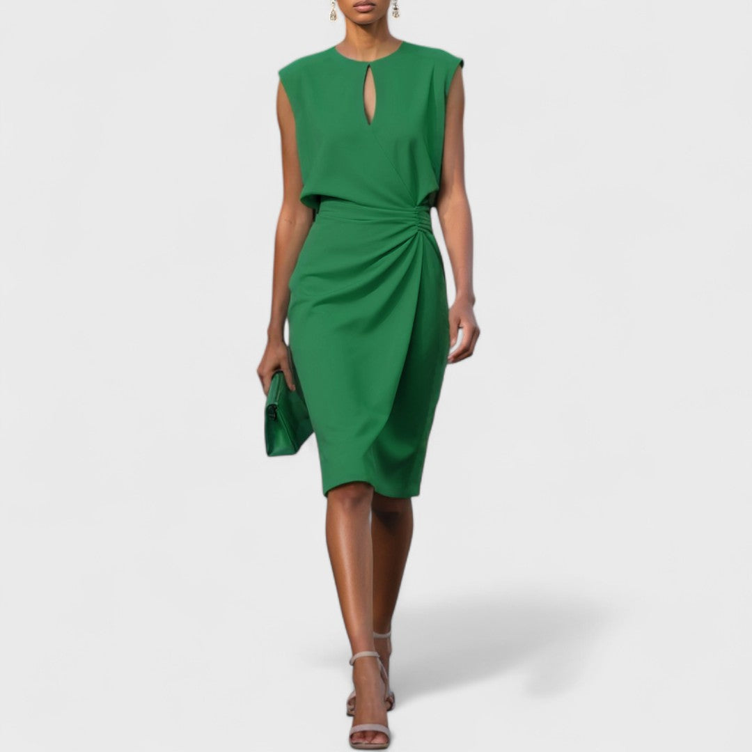 Women's Sleeveless Midi Dress with Keyhole Neckline - photo 12