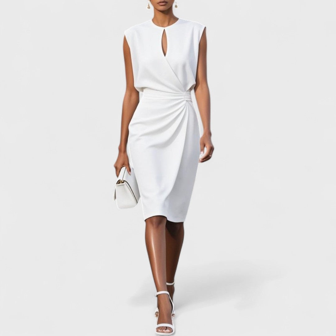 Women's Sleeveless Midi Dress with Keyhole Neckline - photo 2