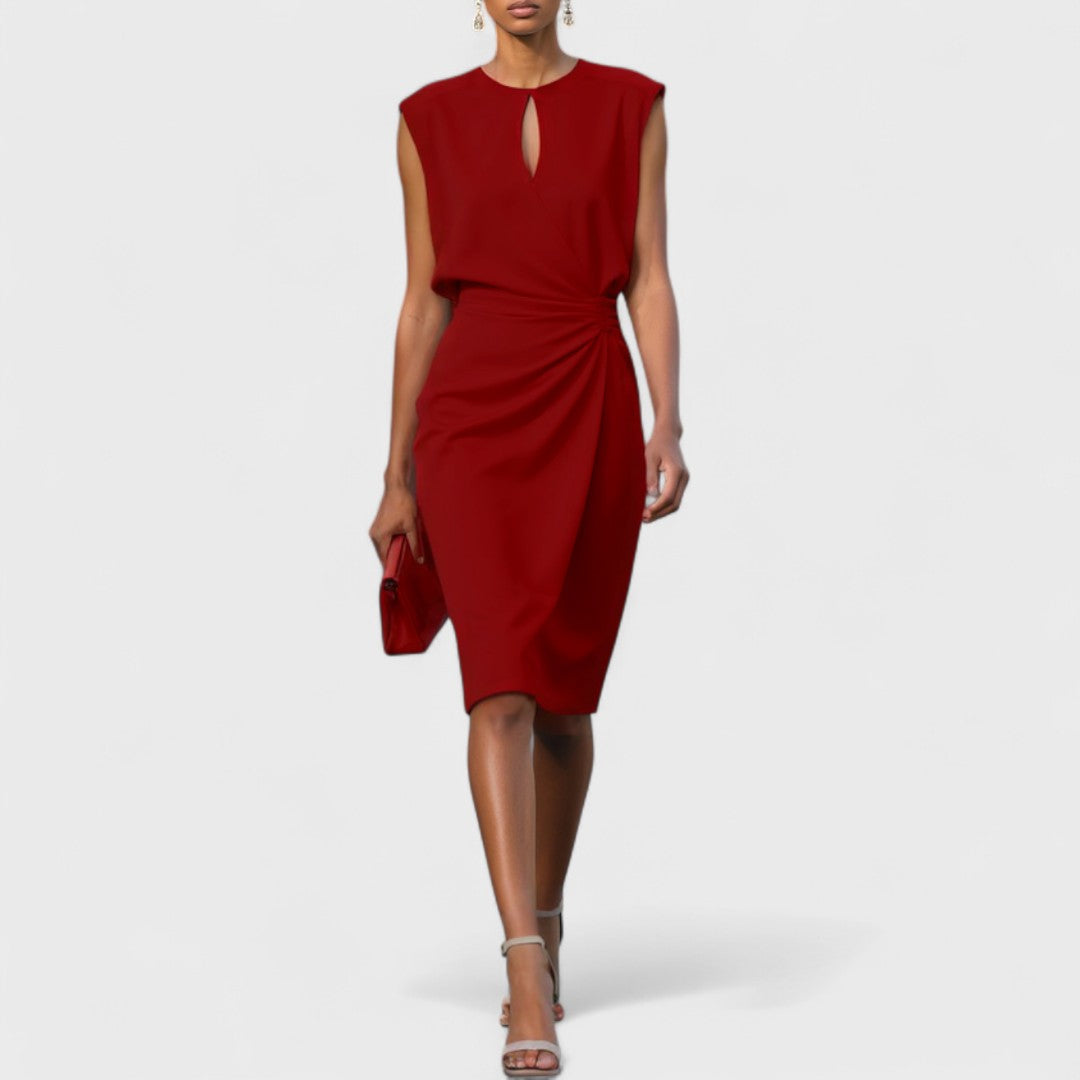 Women's Sleeveless Midi Dress with Keyhole Neckline - photo 5