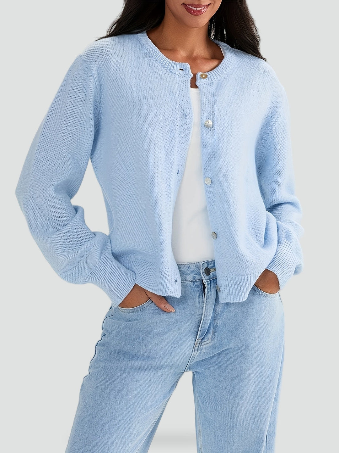 Women's Button-Front Winter Jumper - photo 2