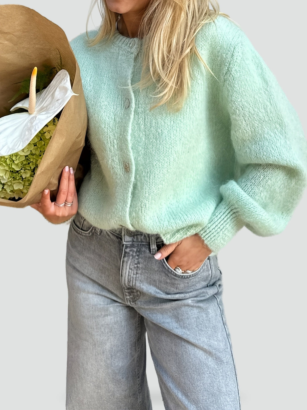 Women's Button-Front Winter Jumper - photo 9