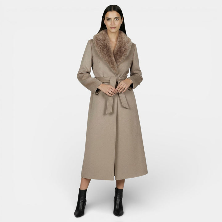 Women's Wrap Belted Coat with Side Pockets - photo 2