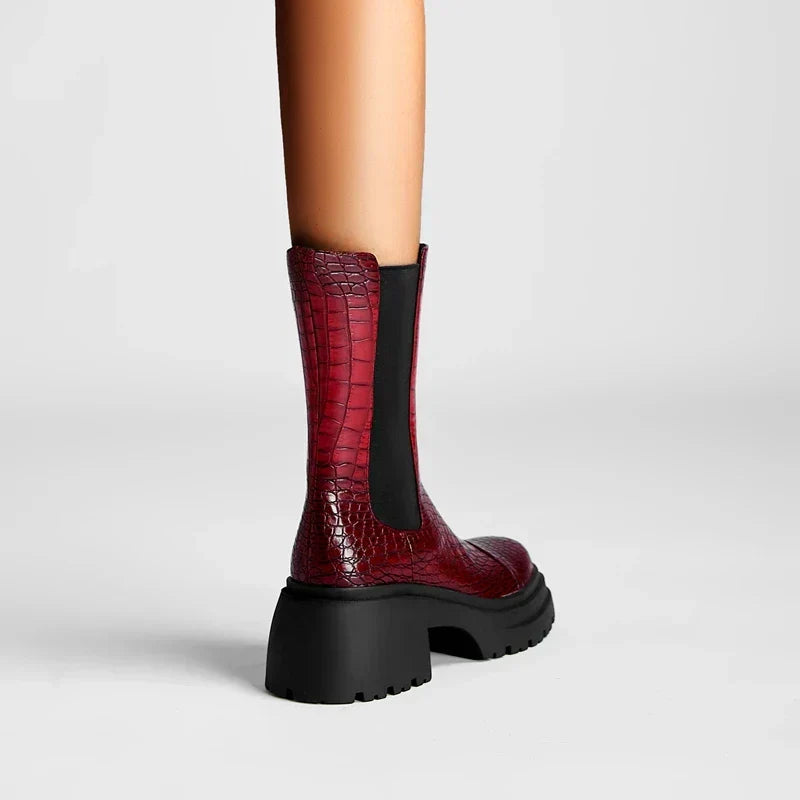 Darcy: botas de caña baja para mujer con suela dentada y paneles elásticos