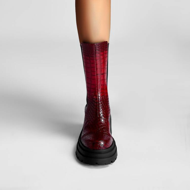 Darcy: botas de caña baja para mujer con suela dentada y paneles elásticos