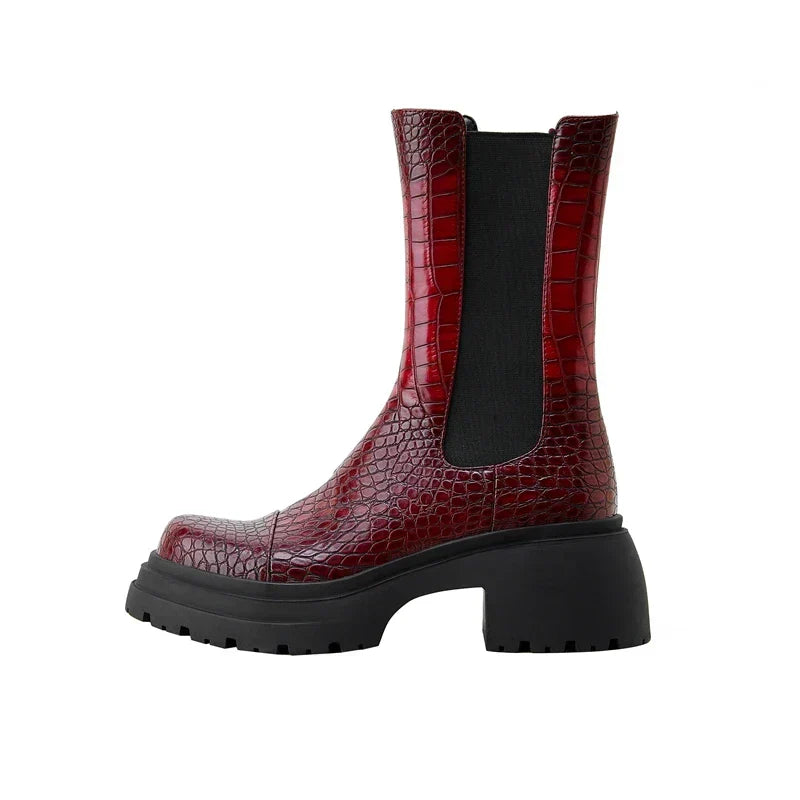 Darcy: botas de caña baja para mujer con suela dentada y paneles elásticos
