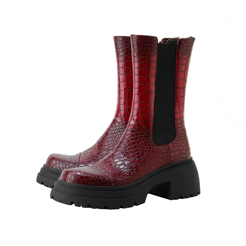 Darcy: botas de caña baja para mujer con suela dentada y paneles elásticos